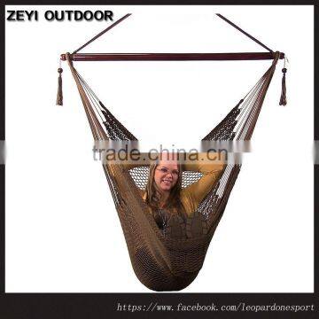 Hammock Cotton Swing Camping Hanging Rope New ChairBrown Color Outdoor