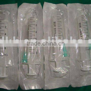 2 parts Disposable sterile syringe