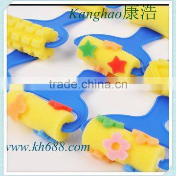 Kids DIY early education nap sponge seal brush,tool brush,brush painting brush pen,seal brush,dot brush, kids using brush