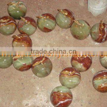Factory Made Buy Cheap PURE Home Decoration ONYX APPLE WITH BRASS LEAF HANDICRAFTS photo-5