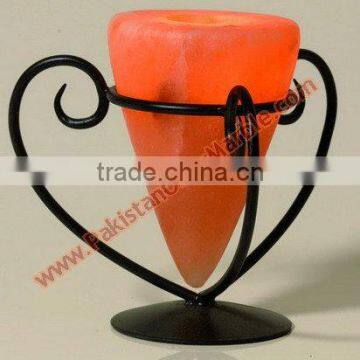 MODERN DESIGN WROUGHT IRON SALT CANDLE HOLDER & TEALIGHTS