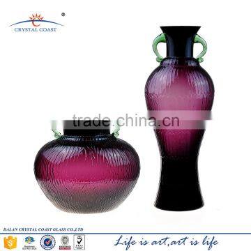 Wholesale murano modern art oval glass flower vase of crystal factory