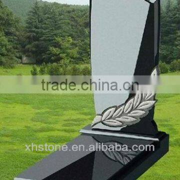 European white and black polished tombstone and monument