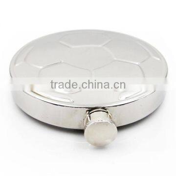 4.5 OZ Stainless Steel Flagon Football Style Bright Polished Circular Flagon photo-3