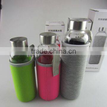 Wholesale Glass Sport Watter Bottle With Knitted Jacket in Stock photo-2