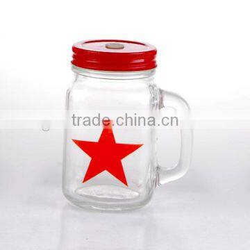 15oz Pentacle Decal Glass Mason Jar With Handle photo-5