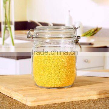 Set 3 Round Clear Glass Storage Jars With Airtight Locking Lid photo-5