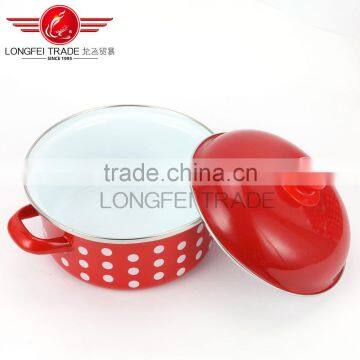 3pcs Enamel Cookware Casseroles Set With Customize Decal Cast Iron Enamel Casserole photo-5