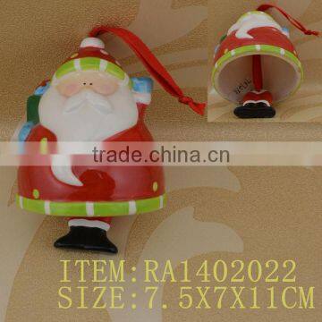 wholesale santa shape ceramic hanging figurine for christmas decoration