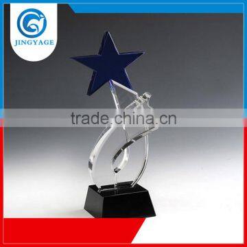 Jingyage Factory directly sale top star crystal award crystal rising star trophy crystal engraved star trophy