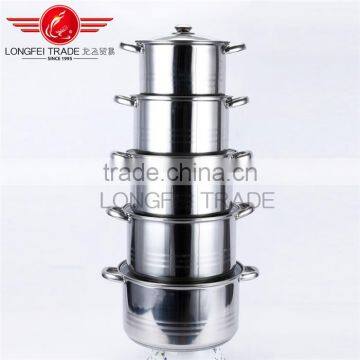 High Quality 5pcs Cooking Pot Set with Glass Lid Exports of South Africa