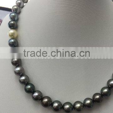 AA 10-11mm Colorful South Sea Pearl With 14K Gold Clasp Necklace photo-3