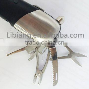 Stainless Steel Multifunctional Torch Flashlight With Knives And Scissors photo-2
