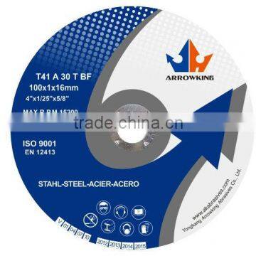 4" 100x1x16mm Super thin Flat Resin Reinforced cutting wheel for metal,polishing wheel