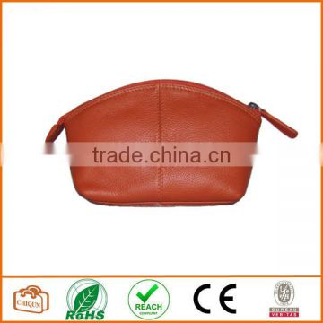 Leather Cosmetic Pouch Orange