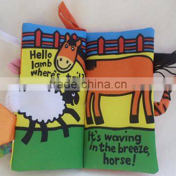 New Born Baby Infant Developmental Soft Animal Cloth Book Farm Tails Cloth Book photo-4