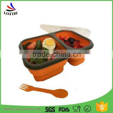 FDA Standard Silicone Collapsible Lunch Box Silicone Food Containers photo-3