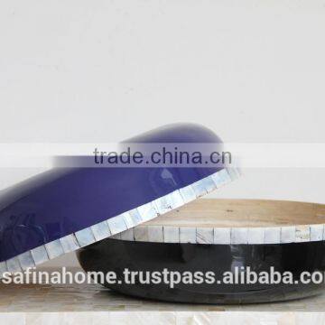 Color Lacquered Spun Bamboo Salad Bowl photo-2