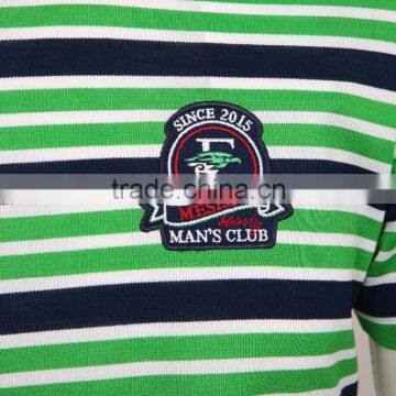 Wholesale Mens Flat Knit Striped Brand Cotton t Shirt photo-4