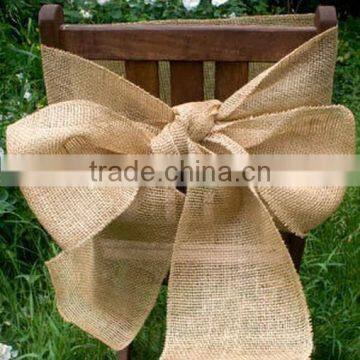 100% Natural Burlap Hessian Chair Sash Chair Ribbon for Rustic Wedding