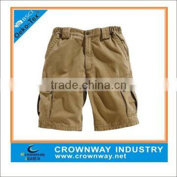 cotton mens baggy khaki cargo shorts with 6 pockets