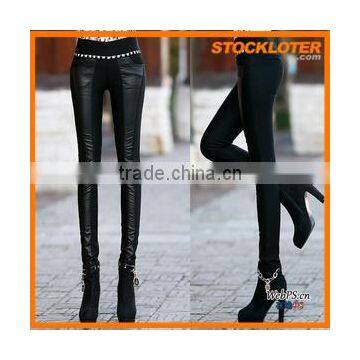 Readymade Women Cheap Cool PU Thermal Trousers