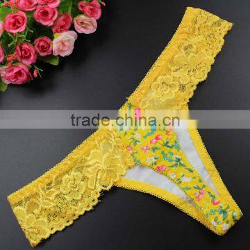 Stock Floral Flower Print Cute Low Waist Lace Sey Panties Women Underwear Thongs Bragas Women Panties Sey Underwear Women Briefs photo-3