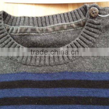 High Quality Kids Children 100% Pure Cotton Plain Elbow Patch Sweater(DK22F) photo-4
