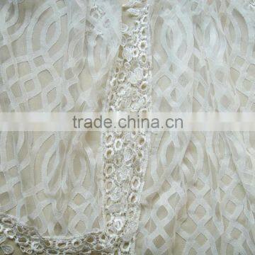 Fashion 100%cotton Popular Lady Geometrical Cotton White Lace Scarf photo-6