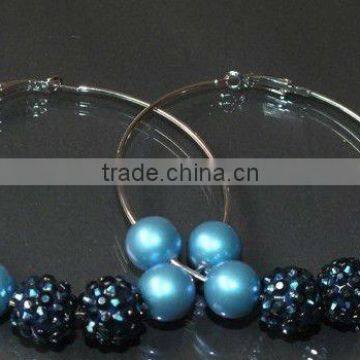 hot rinestone ball hoop earrings ,large hoop earring jewelry ,economic promotion jewelry