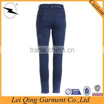 Ladies Cotton Denim Pencil Pants, Small-leg-opening Jeans photo-3