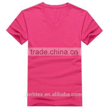 Custom Plain Short Sleeve V-neck 100%cotton T-shirt for Men photo-2