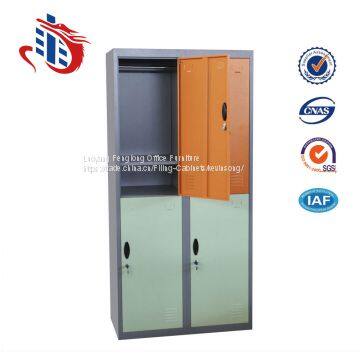 Factory direct bedroom furniture 4 compartments metal wardrobe