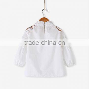 Wholesale Puff Sleeve Kids Girl Shirt White Blouse for Little Girls photo-2