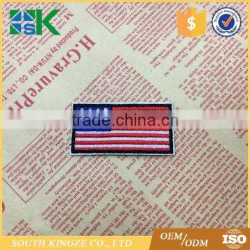 AMERICAN FLAG EMBROIDERED PATCH Iron-on Black BORDER US UNITED STATES SHOULDER photo-2