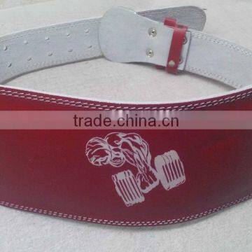 Custom 6" leather RED Leather Weight Lifting Belt