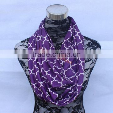 Quatrefoil Infinity Scarf - Jersey Knit - Purple Receive total around 12 colors