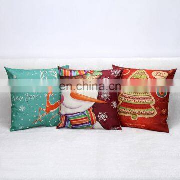 Christmas Snowman NewYear Deer Linen Office Sofa Pillows Cushhion Cover