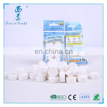 100% cotton disposable custom logo white compressed hotel tissue