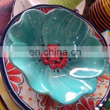 beautiful flower shape plastic melamine plates