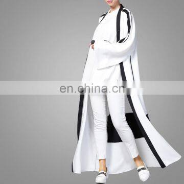 2017 New Design Women White Muslim Abaya Long Casual Ethnic Cardigans photo-4