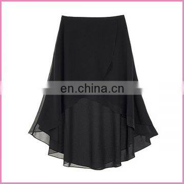 summerthin chiffon front short back long wrap skirt