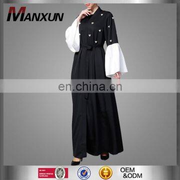 Latest Islamic Burqa Designs Muslim Abaya In Dubai Soft Felling Material Front Open Women Kimono Top Quality Beads Abayas