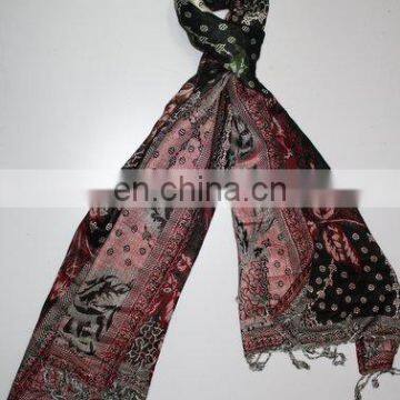 Viscose Pashmina Jamawar Shawls and Scarves photo-3