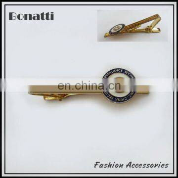 golden tie clip with customized enamel logo