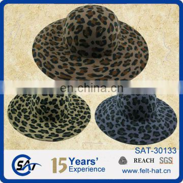 2013 leopard pattern 100% wool felt blocked hat bodies