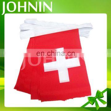 Decoration 100% polyester custom cheap Switzerland hanging bunting flag