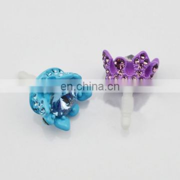 Funny decorated king crown cell phone anti dust plug/wholesale cell phone dust plugs MCD-0054