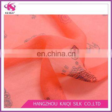 2017 Fashion Chiffon Georgette Digital Print Silk Fabric for Maxi Dress Red Silk Chiffon Fabric With Floral Pattern photo-2