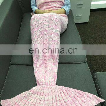 Adult custom sleeping bags knitted fish scale mermaid tail blanket